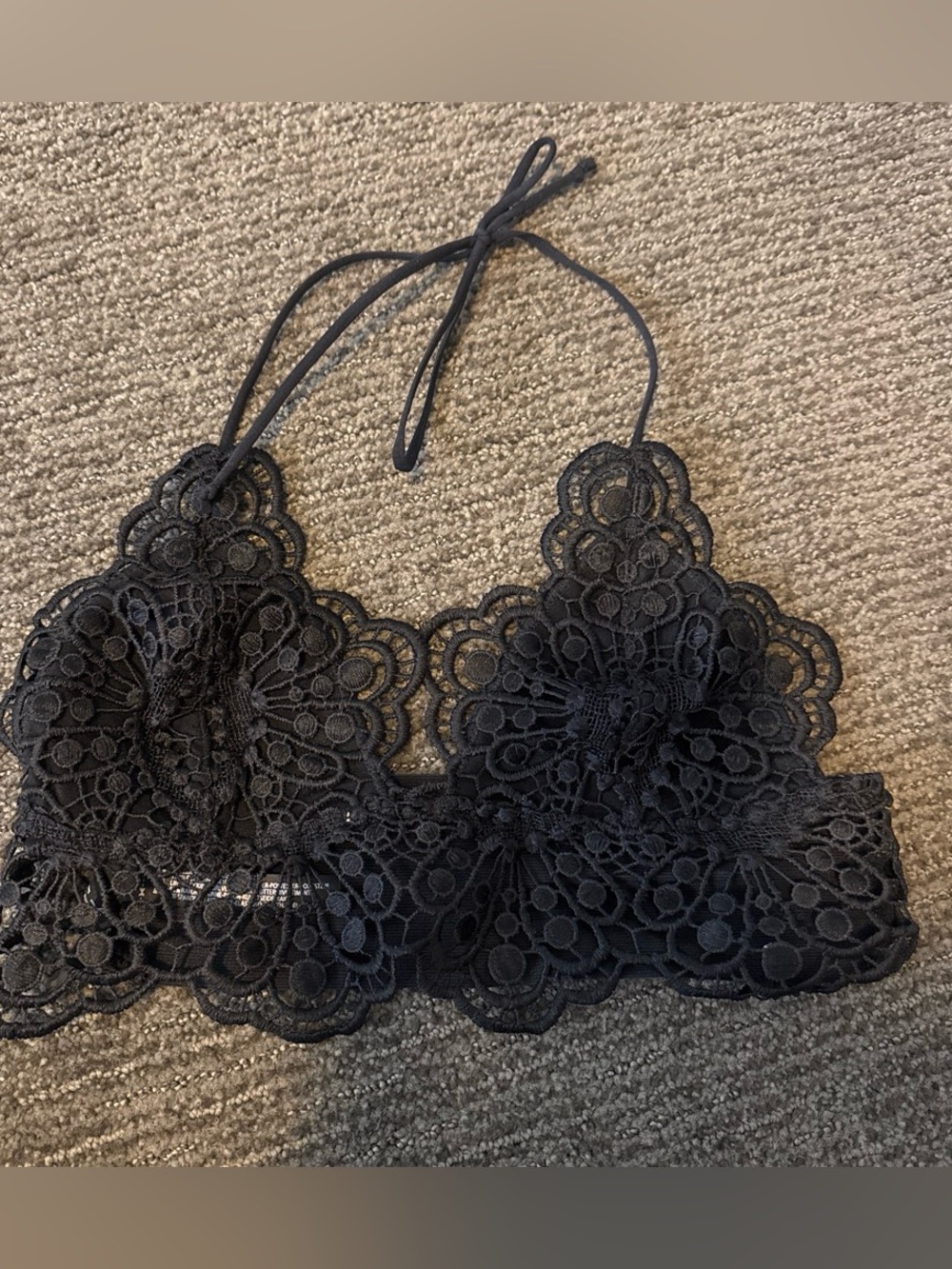 Urban Outfitters Black Lace Halter Bralette